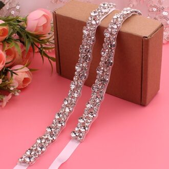 Luxe Glanzende Bruids Riem Trouwjurk Diner Riem Kristal Strass Riem ivoor