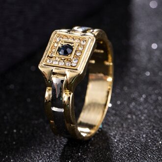 Luxe Gold Mannen Partij Ringen Creatieve Horloge Vormige Ringen Voor Mannen Wedding Band Ring Mannelijke Mode Trendy Sieraden Anillos Mujer 7