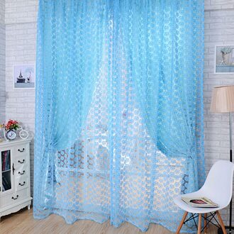 Luxe Gordijnen Voor Woonkamer De Slaapkamer Keuken Tulle Windows Voile Garen Gordijnen Panel Window Behandelingen blauw