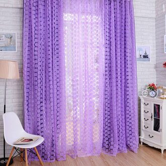 Luxe Gordijnen Voor Woonkamer De Slaapkamer Keuken Tulle Windows Voile Garen Gordijnen Panel Window Behandelingen paars