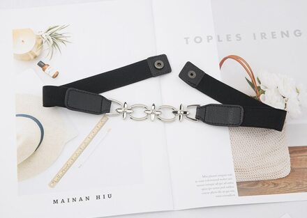 Luxe Gouden Ketting Riem Elastische Zilveren Metalen Taille Riemen Voor Vrouwen Stretch Dames Jas Ketting Riem Tailleband 2.3cm stijl 4 zilver