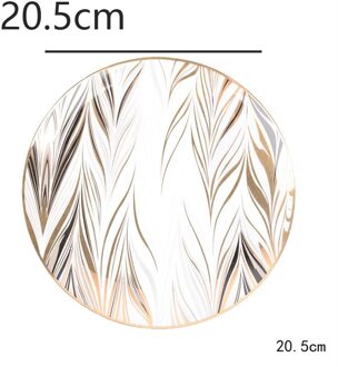 Luxe Gouden Lijn Keramische Diner Plaat Geometrische Servies Set Voor Bruiloft Banket Ronde Schalen En Borden Keuken Benodigdheden 4