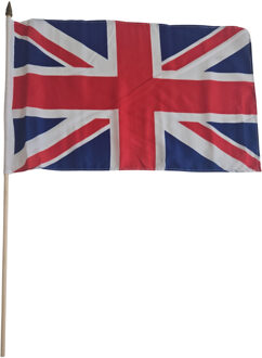 Luxe grote zwaaivlaggen Engeland - 30 x 45 cm - op lange stok - feestartikelen