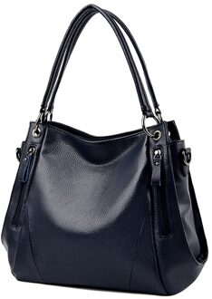 Luxe Handtassen Vrouwelijke Tassen Hoge Capaciteit Lederen Handtas Grote Crossbody Schoudertassen Voor Vrouwen Reizen Draagtas blauw