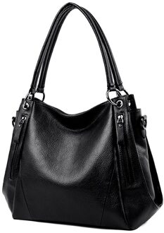 Luxe Handtassen Vrouwelijke Tassen Hoge Capaciteit Lederen Handtas Grote Crossbody Schoudertassen Voor Vrouwen Reizen Draagtas zwart