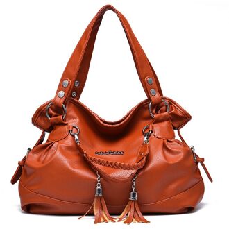 Luxe Handtassen Vrouwen Tassen Handtassen Vrouwen Bekende Merken Klassieke Toevallige Kwastje Zachte Tas Vrouwelijke Schoudertas ZF10031 bruin