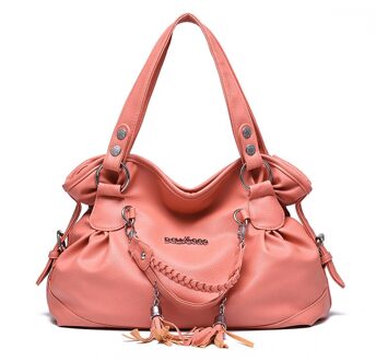 Luxe Handtassen Vrouwen Tassen Handtassen Vrouwen Bekende Merken Klassieke Toevallige Kwastje Zachte Tas Vrouwelijke Schoudertas ZF10031 licht roze