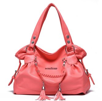 Luxe Handtassen Vrouwen Tassen Handtassen Vrouwen Bekende Merken Klassieke Toevallige Kwastje Zachte Tas Vrouwelijke Schoudertas ZF10031 Melon rood