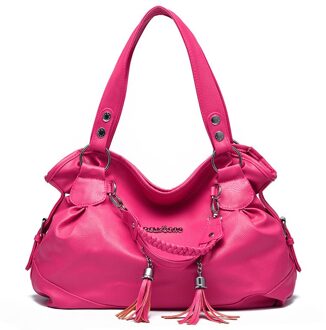 Luxe Handtassen Vrouwen Tassen Handtassen Vrouwen Bekende Merken Klassieke Toevallige Kwastje Zachte Tas Vrouwelijke Schoudertas ZF10031 roos rood