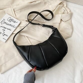 Luxe Handtassen Vrouwen Tassen Kleine Crossbody Tas Dames Pu Lederen Oksel Schoudertassen Vrouw Handtas Sac A Main zwart