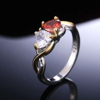 Luxe Hart Steen Ronde Zirconia Crystal Vrouwen Liefde Trouwringen Brilliant Huwelijk Ceremony Bridal Ringen Statement Sieraden 8