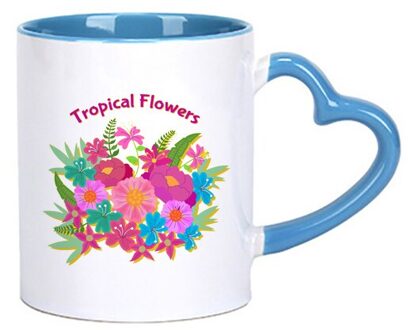 Luxe Heldere Bloemen Patroon Cup Gouden Handgreep Mok Geschenkdoos Koffie Mok Paar Keramische Wedding Bridal Minnaar KTZW-039 KTZW-039-D