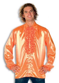 Luxe Heren Rouche Overhemd Oranje 48 (S) - Carnavalsblouses Multikleur