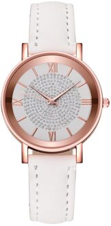 Luxe Horloges Quartz Braceletes Rvs Dial Casual Armband Horloge Zegarek Damski Vrouwen Horloges Reloj Mujer wit