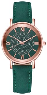 Luxe Horloges Quartz Horloge Roestvrij Staal Wijzerplaat Casual Bracele Horloge Rose Goud Waterdicht Dames Horloge Klok groen