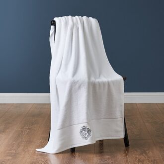 Luxe Hotel Grote Badhanddoek Puur Katoen Vrouwen Dikke Volwassen Paar Mannen Super Absorberende Borduren Badkamer Handdoeken Zacht 6MM68 wit