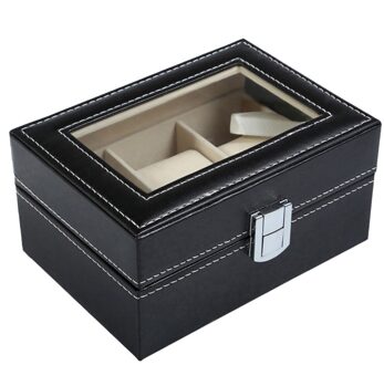 Luxe Houten 6-Slot Sieraden Horloge Doos Horloge Stand Display Stand Heren Horloge Glas Doos Top Sieraden Opslag doos