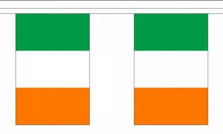 Luxe Ierland vlaggenlijn - 9 meter - 30 vlaggetjes - polyester