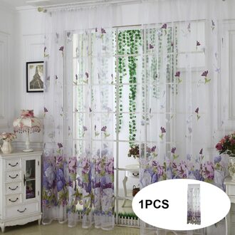 Luxe Jacquard Sheer Gordijnen Voor Woonkamer De Slaapkamer Keuken Tule Voor Windows Voile Garen Gordijnen Panel Window Behandelingen paars