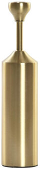 Luxe kaarsenhouder/kandelaar goud metaal 5 x 5 x 22 cm - kaars kandelaars Goudkleurig