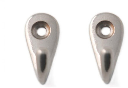 Luxe kapstokhaken - 6x - zilver - messing vernikkeld - enkele haak - 3 x 1,3 cm