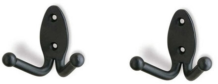 Luxe kapstokhaken of jashaken - mat zwart - metaal - verzinkt - 7 cm - Garderobe ophang haken