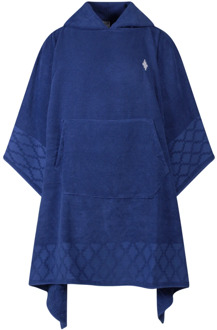 Luxe Katoenen Badjas met Capuchon en Geborduurd Logo Marcelo Burlon , Blue , Heren - ONE Size