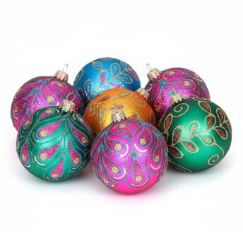 Luxe kerstballen - 8x st - gekleurd - D7 cm - glas