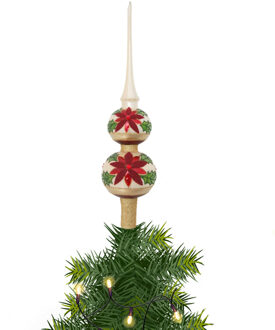 Luxe kerstpieken met kerstster opdruk 30 cm - kerstboompieken