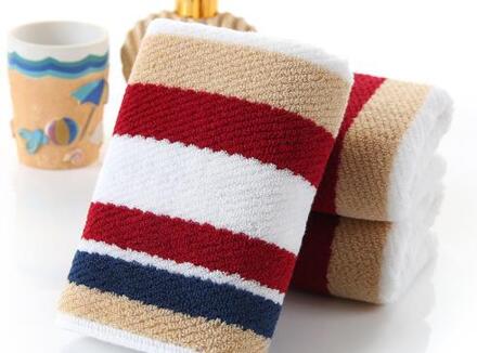 Luxe Kleur Streep Gezicht Handdoek 100% Katoen 34*74Cm Zachte Handdoek Badstof Absorberende Basten Thuis Keuken Theedoeken 2Pcs