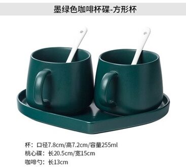 Luxe Koffiekopje Met Schotel Eenvoudige Decor Keramische Kopje Koffie Set Herbruikbare Europese Stijl Vaso Para Familie Drinkware BW50BD stijl 3