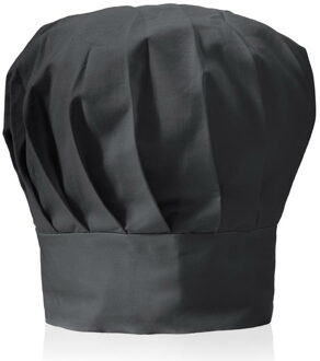 Luxe koksmuts - zwart - voor volwassenen - maat 57-59 - katoen/polyester - koksmutsen - One size