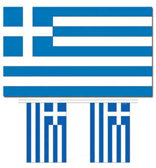 Luxe landen vlaggen versiering set Griekenland 2x artikelen