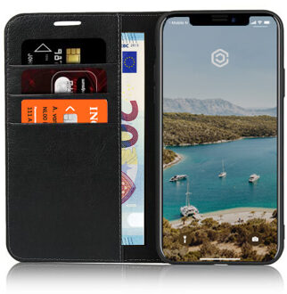 Luxe Leren Wallet case - Portemonnee hoes - iPhone 11 Pro Max Zwart