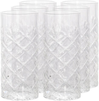 Luxe longdrinkglazen - 6x stuks - transparant - 250 ml - Longdrinkglazen