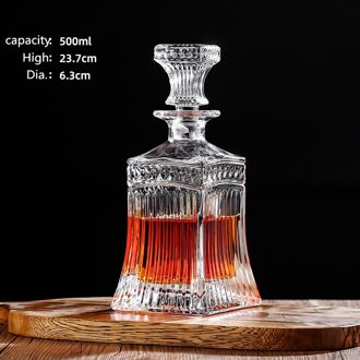 Luxe Loodvrij Glas Whisky Fles Decanter Set Whisky Karaf Fles Whisky Karaf Fles Wijn Thuis Bar Vodka Bier Bott Donkergrijs