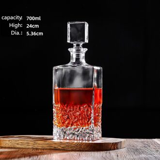 Luxe Loodvrij Glas Whisky Fles Decanter Set Whisky Karaf Fles Whisky Karaf Fles Wijn Thuis Bar Vodka Bier Bott zwart
