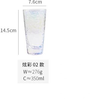 Luxe Loodvrij Regenboog Hamer Glas Cup Koffie Sap Wijn Beker Kristal Transparante Glas Mokken Voor