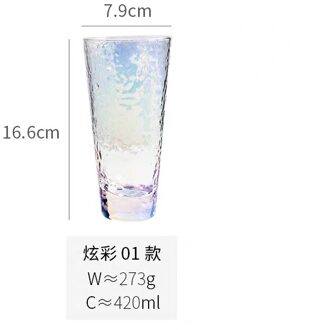 Luxe Loodvrij Regenboog Hamer Glas Cup Koffie Sap Wijn Beker Kristal Transparante Glas Mokken Voor