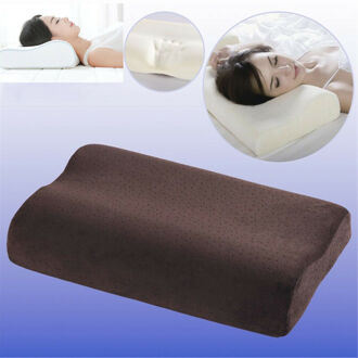 Luxe Memory Foam Kussen Orthopedische Kussen Hoofd Hals Rugpijn Ondersteuning Kussen Met Kussensloop Bruin
