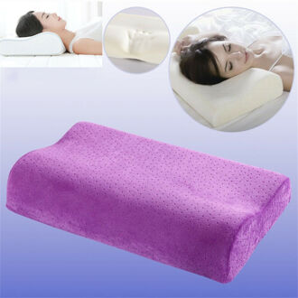 Luxe Memory Foam Kussen Orthopedische Kussen Hoofd Hals Rugpijn Ondersteuning Kussen Met Kussensloop paars