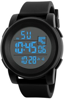 Luxe Mens Led Horloge Digitale Horloge Datum Alarm Waterdicht 50M Sport Horloge Mannen Outdoor Elektronische Horloge Klok Relogio zwart 02