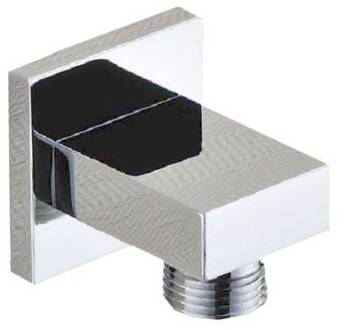 Luxe Messing Muur Doucheaansluiting Vierkant 1/2" Chroom Aqua Splash
