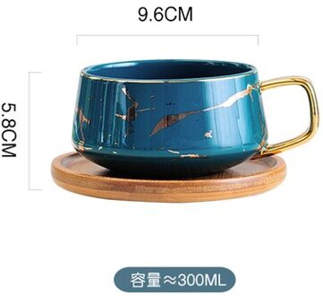 Luxe Nordic Marmer Keramische Koffie Kopjes Gecondenseerde Koffie Mokken Cafe Thee Ontbijt Melk Kopjes Schotel Pak Met Schotel Lepel Set ins