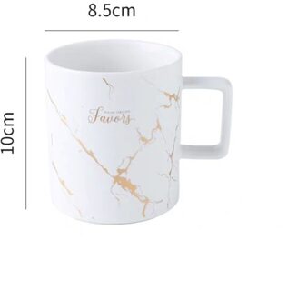 Luxe Nordic Marmer Keramische Koffie Kopjes Gecondenseerde Koffie Mokken Cafe Thee Ontbijt Melk Kopjes Schotel Pak Met Schotel Lepel Set ins