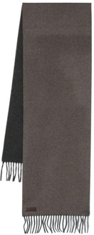Luxe Omkeerbare Cashmere Zijden Sjaal Canali , Brown , Heren - ONE Size