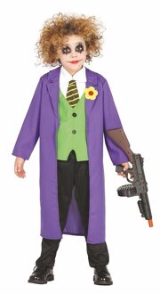 Luxe paarse horror clown Joker kostuum voor kinderen