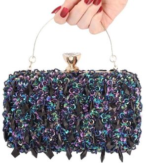 Luxe Pailletten Kralen Kristal Clutch Bags Voor Vrouwen Party Purse Bridal Handtassen Dames Avondtassen Chain Schoudertassen B367 kleurrijk