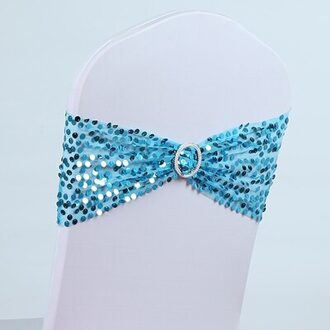 Luxe pailletten Stoel Sjerp Bruiloft Decoratie Lycra Spandex Sjerp Fit Alle Stoelen ronde gesp party hotel stoel sash Tiffany