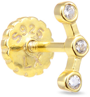 Luxe piercing, 925 sterling zilveren rand en glanzende zirkonia met 18 karaat geelgouden afwerking